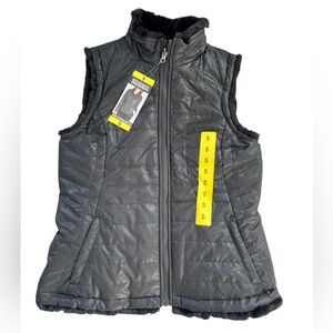 Black Faux Fur Reversible Vest